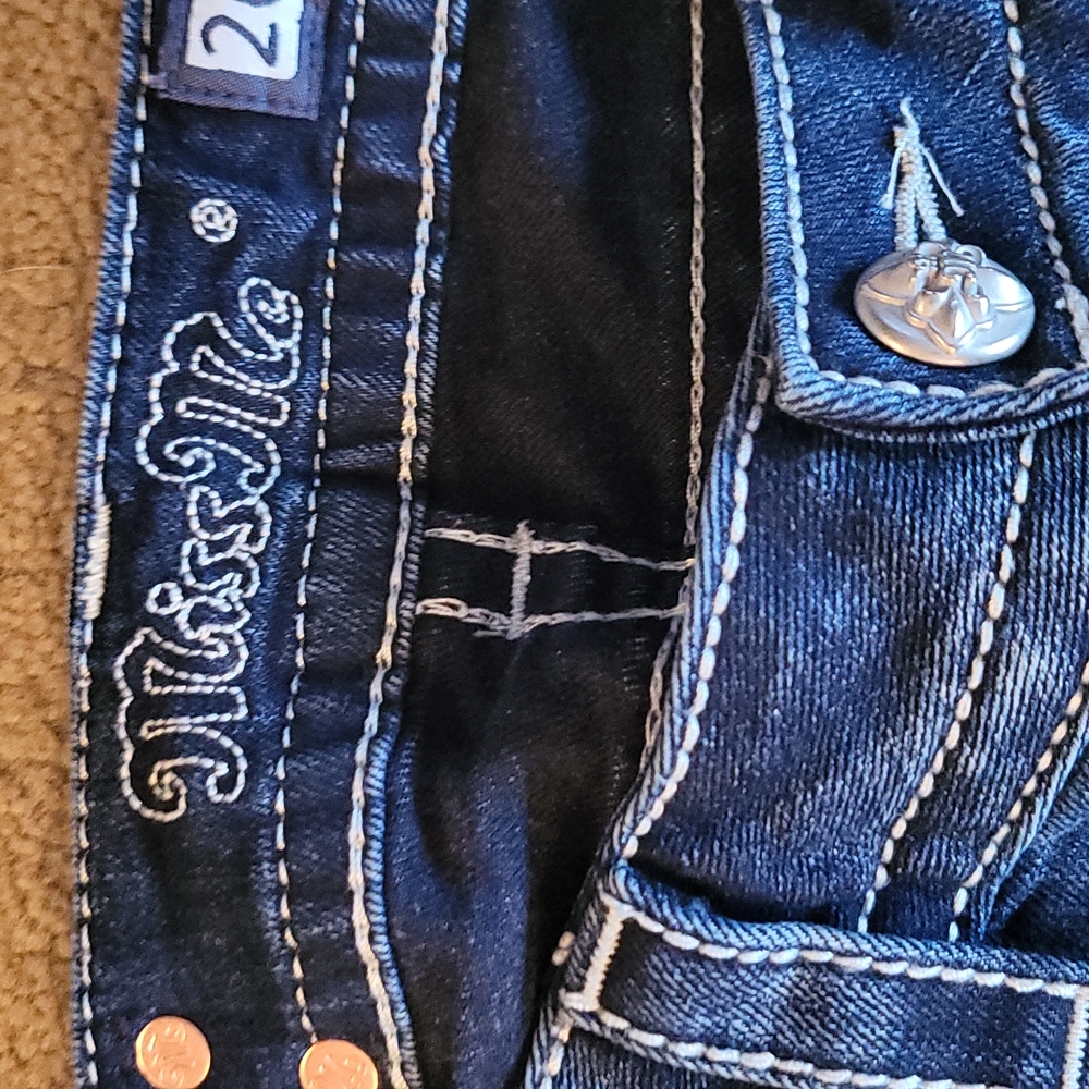 Miss Me Red Patch Signature Skinny Jeans Size 26 - Picture 10 of 16